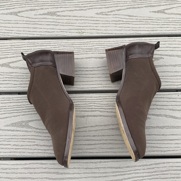 Donald J Pliner Vintage Brown Leather & Fabric Square Toe Shoe | size 7 - Picture 3 of 11